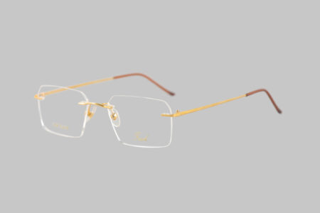 18k gold rimless eyewear frames