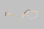 18k gold rimless frame glasses men's