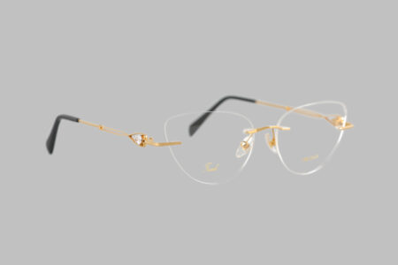 18k gold cat eyewear frame