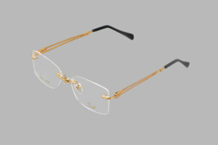 18k gold rimless eyewear men