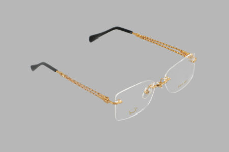 18k gold rimless eyewear for men