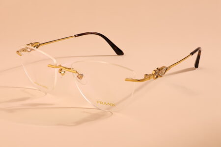 gold metal cat eye glasses
