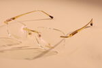 18k gold rimless glasses frames mens