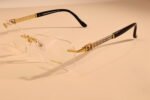 gold rimless frame womens glasses